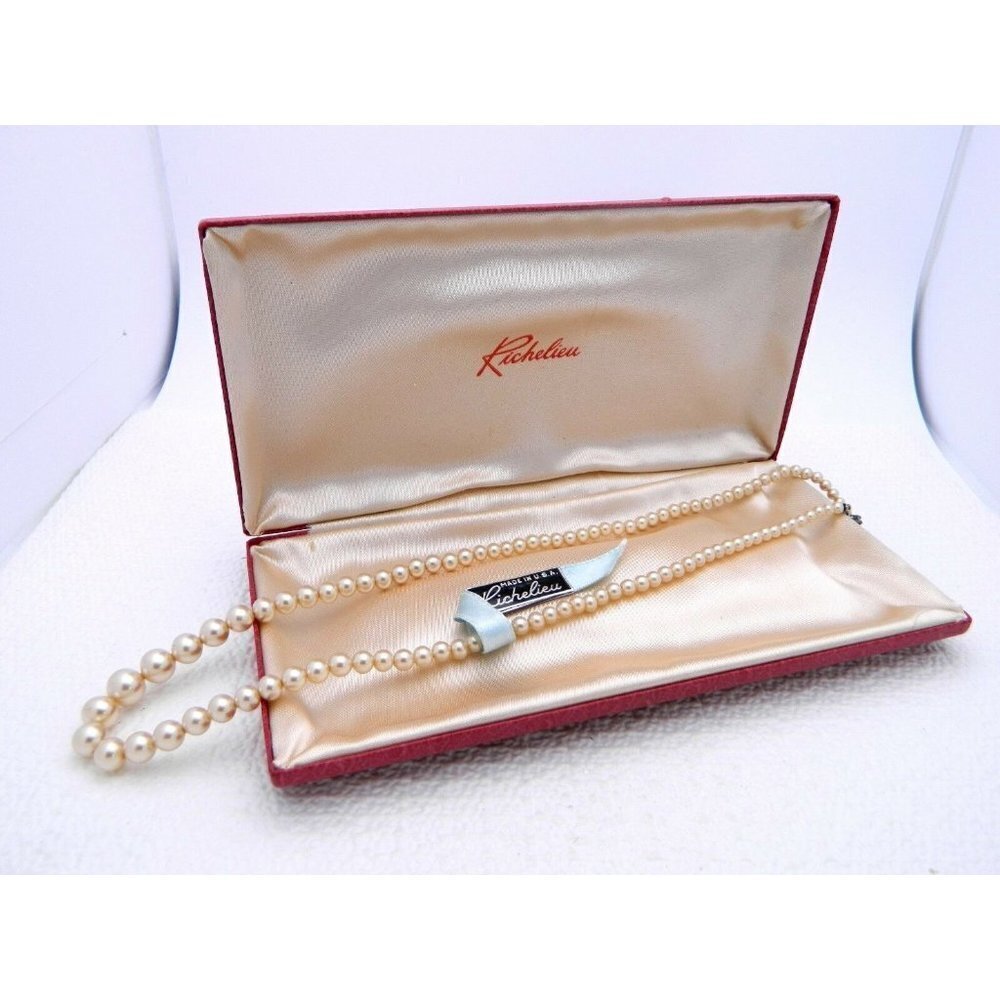 NOS RICHELIEU Faux Glass Pearl Choker Necklace